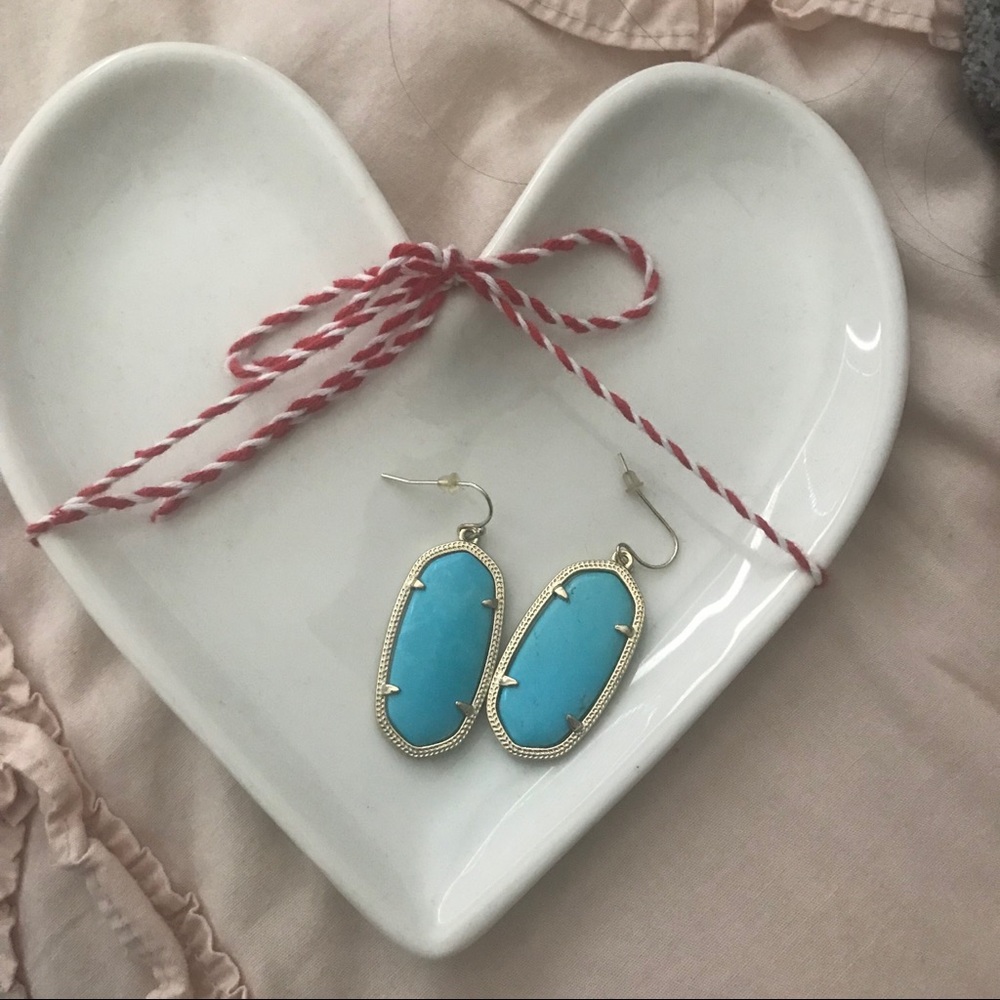 Kendra Scott Elle Earrings, Turquoise, EUC